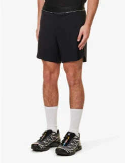 Force Velocity Logo-print Ventilated Stretch-woven Shorts -Thrudark Shop R04119449 BLACK ALT02