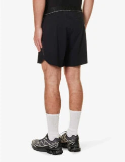 Force Velocity Logo-print Ventilated Stretch-woven Shorts -Thrudark Shop R04119449 BLACK ALT03