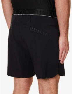 Force Velocity Logo-print Ventilated Stretch-woven Shorts -Thrudark Shop R04119449 BLACK ALT04