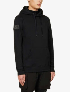 Vader Logo-print Organic-cotton And Recycled-polyester-blend Hoody 9 Vader Logo-print Organic-cotton And Recycled-polyester-blend Hoody -Thrudark Shop R04119458 BLACK ALT02